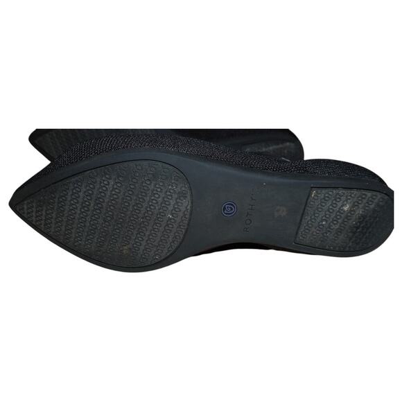 Rothy’s The Point Black Knit Flats Women’s Size 7.5 Blue Trim Sustainable - Picture 5 of 10